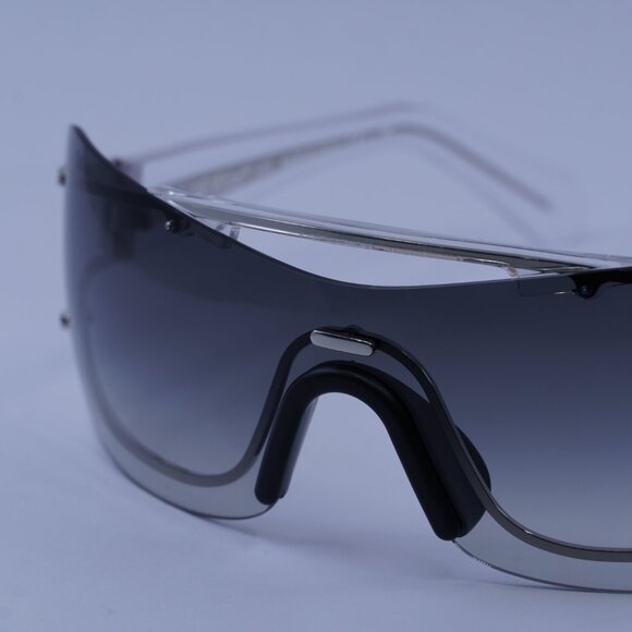 Off-White OERI103 BIG WHARF 7207 Sunglasses Silver Shield Frame, Grey Lenses - Picture 4 of 10